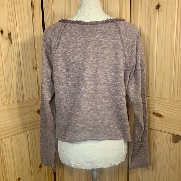 Maurices Lavender Purple Scoop Neck Cropped Sweatshirt with Stud Embellishments - Picture 4 of 8